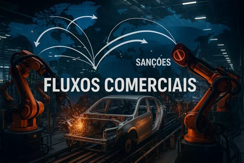 Principais mudanças do setor automotivo ilustradas em fábrica moderna