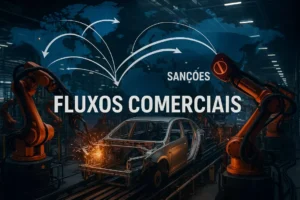 Principais mudanças do setor automotivo ilustradas em fábrica moderna
